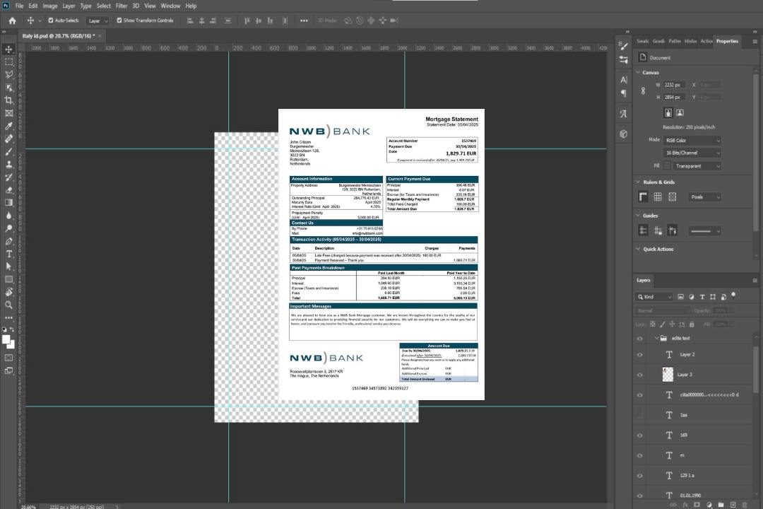 Modèle Word et PDF de relevé hypothécaire de la Banque NWB des Pays , Bas template Modèle Word et PDF de relevé hypothécaire de la Banque NWB des Pays , Bas template